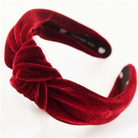 lele sadoughi maroon velvet headband.